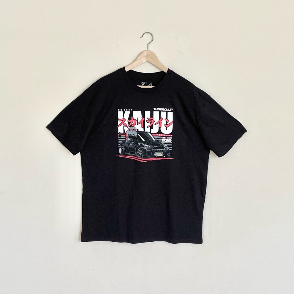 NEW Tunercult Kaiju Godzilla GTR R35 Nissan Racing Black T Shirt Adult XL